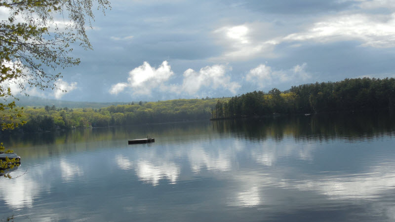 Megunticook Lake pastoral clouds 140524cr