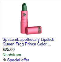 green frog prince lipstick ad